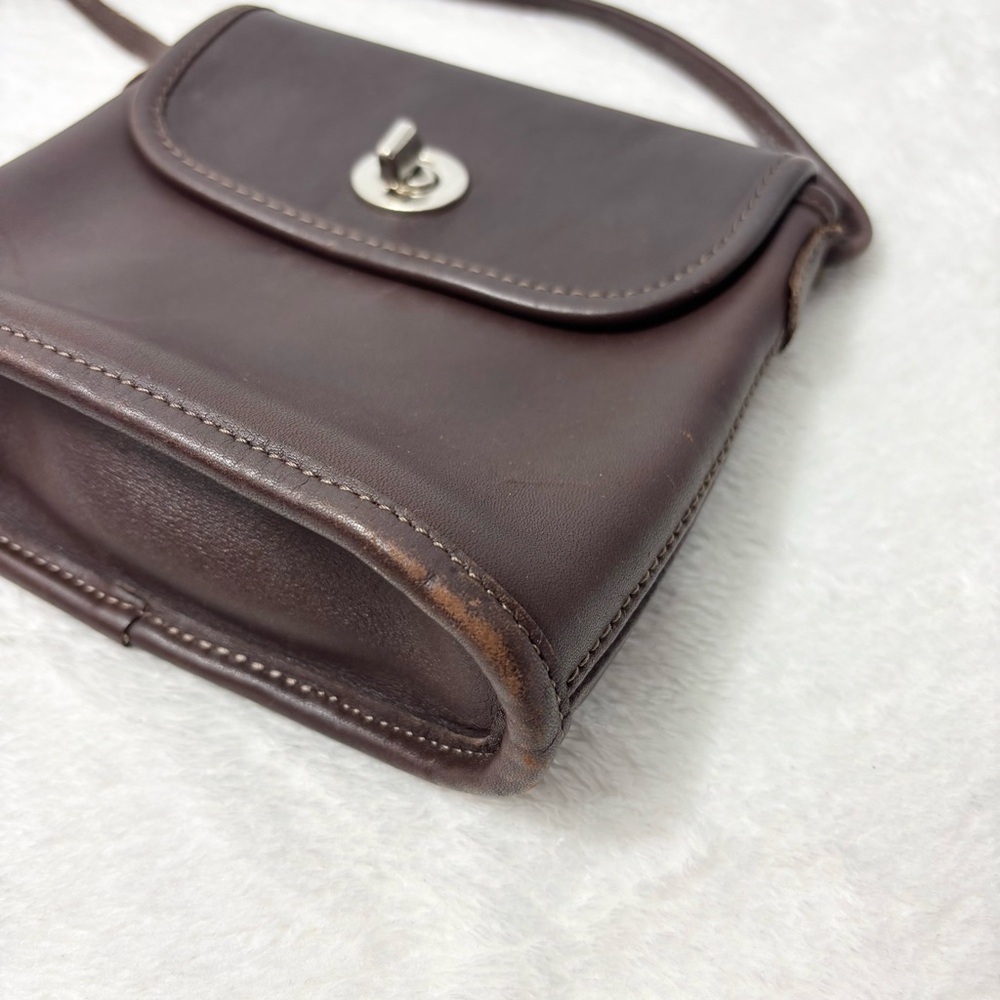 Vintage Coach Tango Leather Bag 1998 Mahogany Nickel Hardware Crossbody - Picture 7 of 10